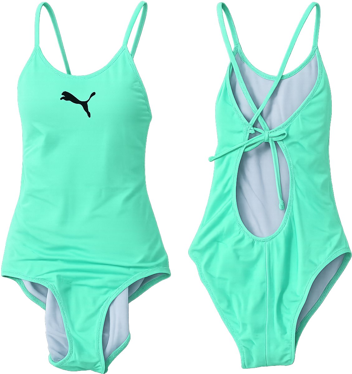 Puma crossback swimsuit badpak women mast S Groen