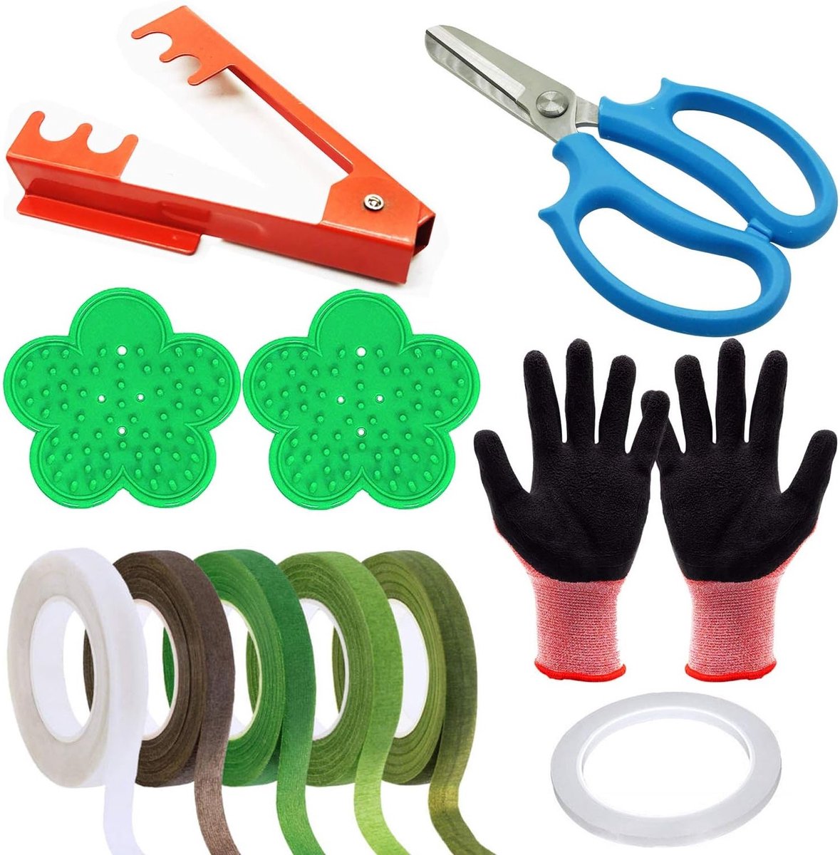 11-delige Tuinschaar Set met Rozenstripper, Handgereedschap voor Snoeien, Bladstripper en Tuinhandschoenen voor Bloemschikken en Tuinonderhoud