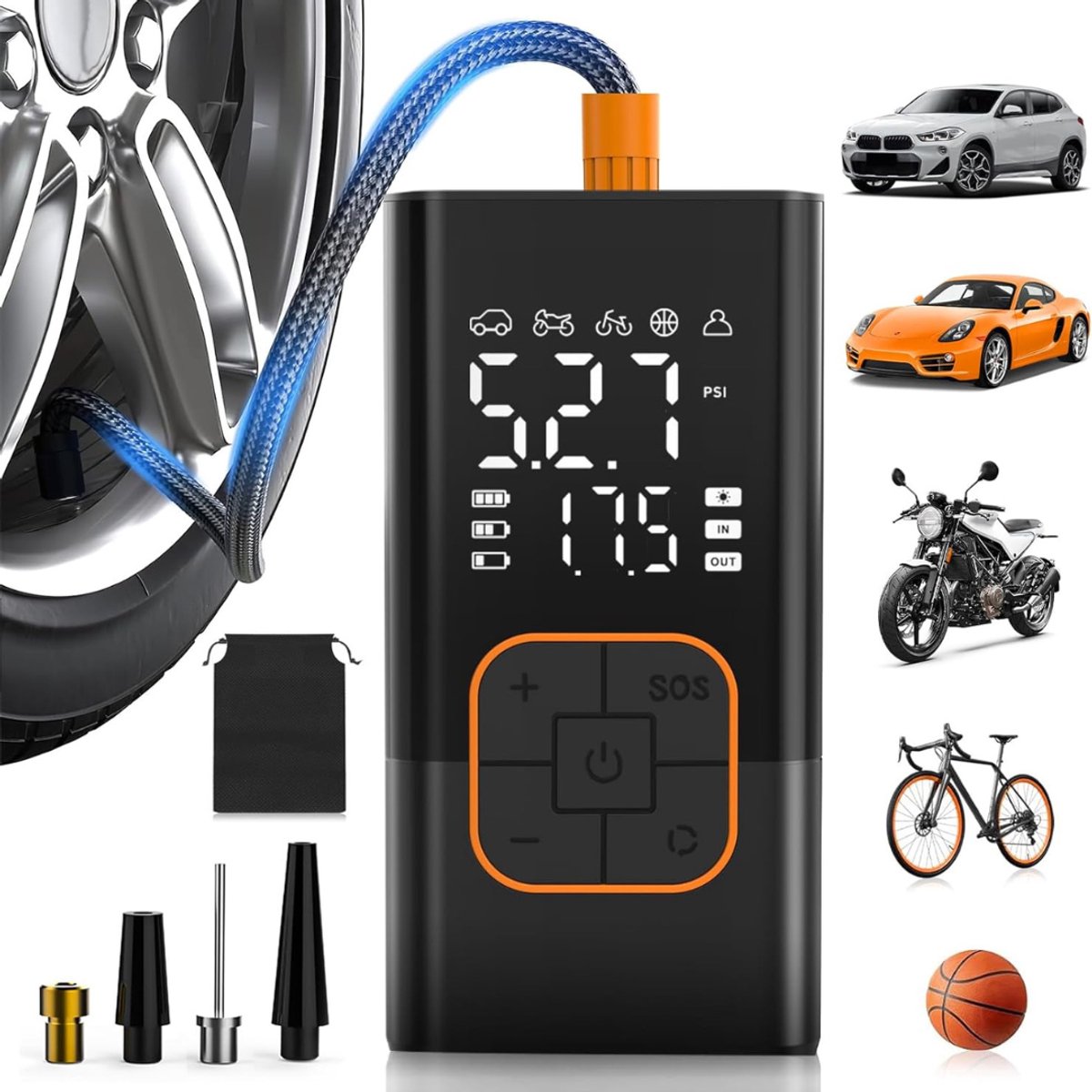 CLGP® Elektrische Fietspomp – Luchtpomp – Ballenpomp