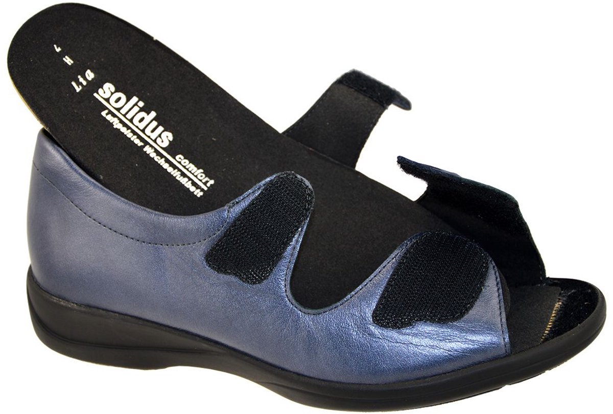 Solidus -Dames - blauw - sandalen - maat 35.5