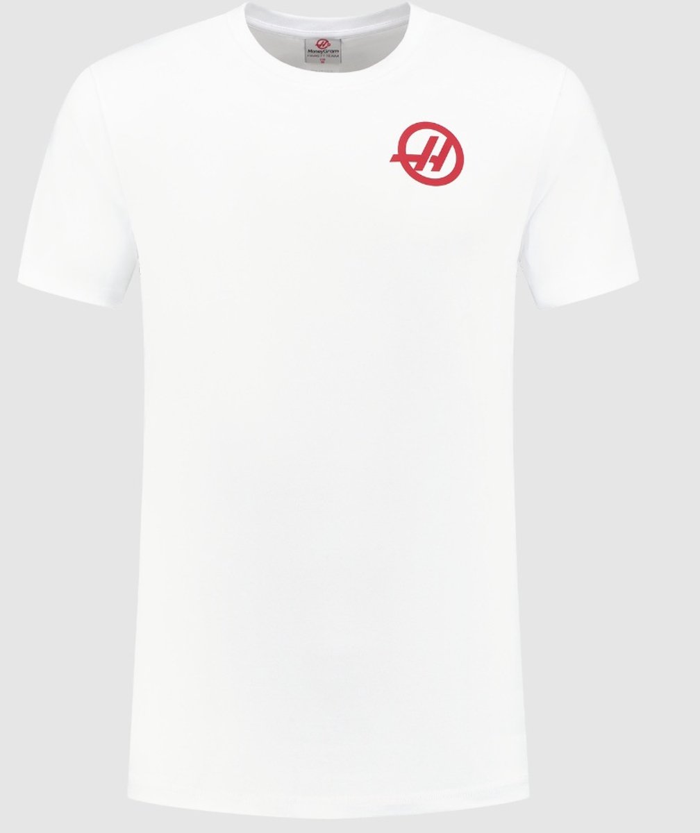 Haas F1 - Formule 1 - Roundel Essential - T-Shirt - Heren - Wit - Maat M