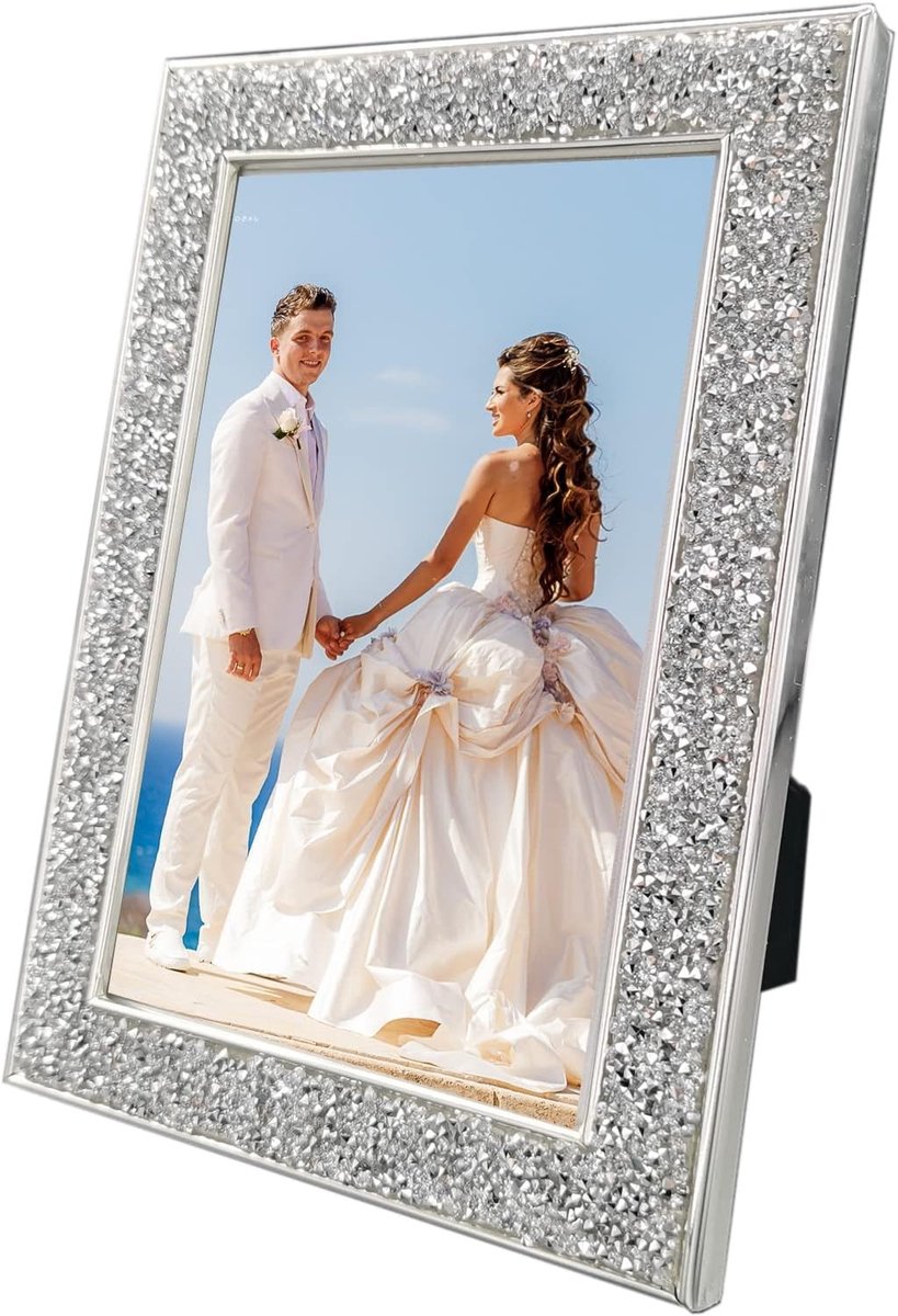Glitter Fotolijst 15x20 cm Metaal voor Familie-, Baby- of Bruiloftsfoto's