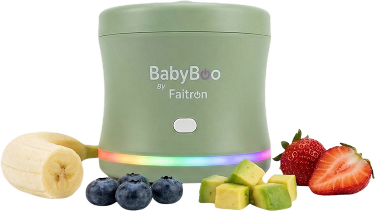 Faitron BabyBoo Food Warmer - Draagbare Babyvoedingverwarmer - Slimme Temperatuurregeling - Onderweg Verwarmen - Compact Design - Groen
