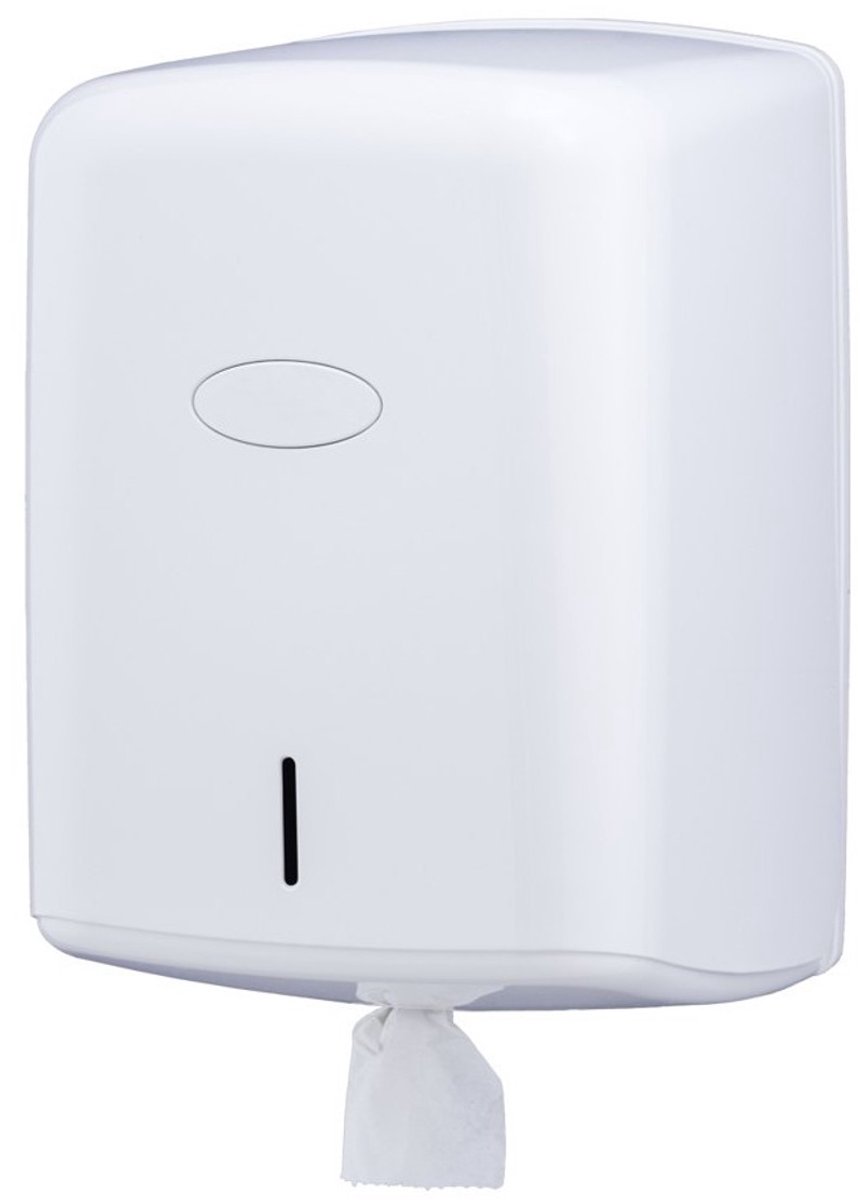 Poetsrol dispenser - ABS kunststof - Wit - blanco