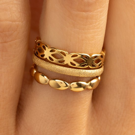 My Bendel - Bague Fleurs en or - Bague Fleurs en or - Avec emballage cadeau luxueux