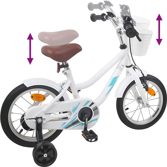 vidaXL - Kinderfiets - 14 - Inch - voor - 3-5 - jaar - oud - Wit van VidaXL — afbeelding 5