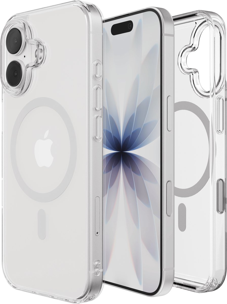 Reovo - Hoesje Geschikt voor iPhone 17 - Met Koord - Geschikt voor MagSafe - Transparant - anti-val technologie