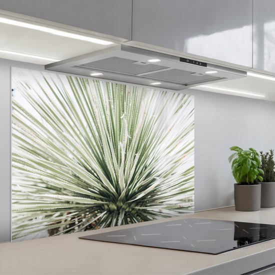 Spatscherm 90x60 cm - Zelfklevende achterwand Groen - Bladeren - Natuur - Keuken muurbeschermer - Spatwand fornuis