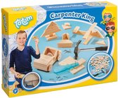Totum Carpenter King junior Timmerset met hout en hamer - educatief constructie speelgoed bouwset - leren timmeren jongens en meisjes junior