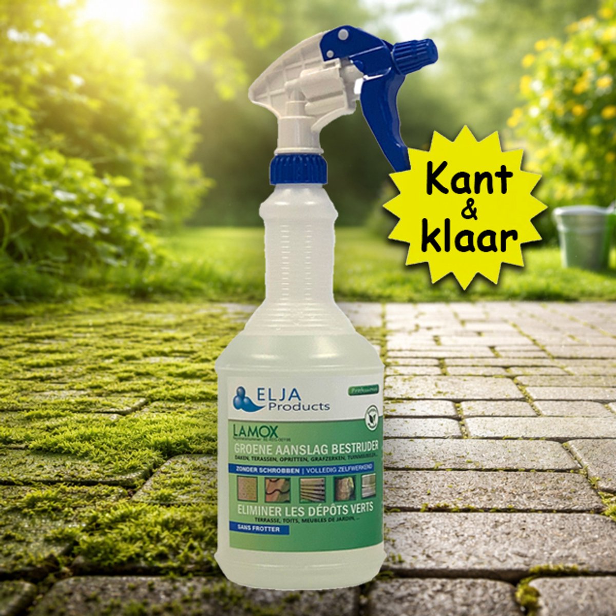1L Spray Groene aanslag bestrijder - Ontmosser | Gebruiksklaar | LAMOX