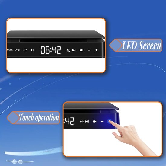KZQ Draagbare dvd-speler - Externe dvd-/cd-speler - Tv-dvd-speler - Ondersteunt 1080p HD-videoweergave - HDMI/USB/AV-interfaceaansluiting - Touchscreen en draadloze streamingfunctie - Voor thuis, kantoor en entertainmentruimtes van kzq — afbeelding 2