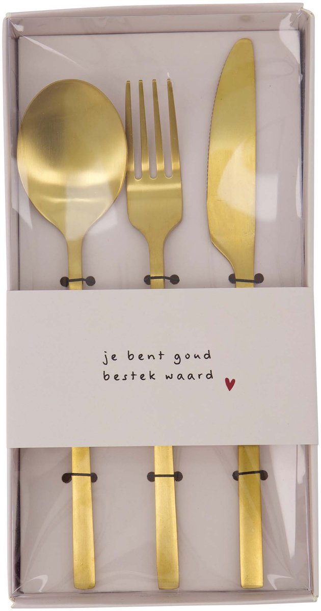 Zusss Cutlery Set 3-Piece Gold Goud