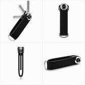 Keystaq Sleutelhanger / Sleutel Organizer – Compacte Sleutelhouder – Tot 8 Sleutels – Leer – Zwart Patroon