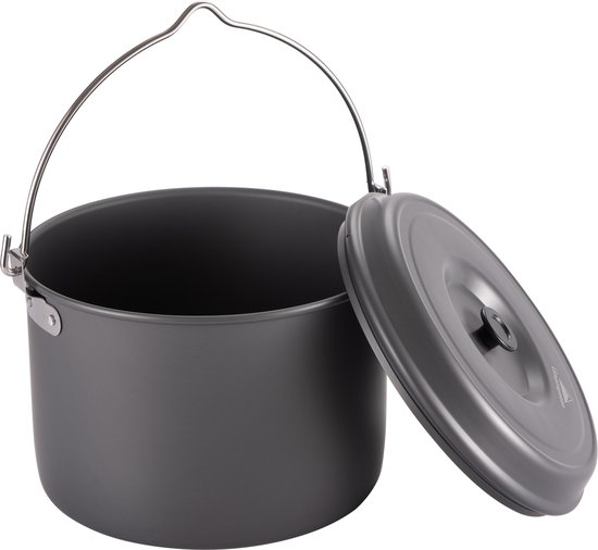 Camping Hangpot 5.5L Aluminium – Lichtgewicht Kookpot Pan met Deksel & Ophanghandvat – Voor Kampvuur & Camping (5–7 Personen) — afbeelding 3