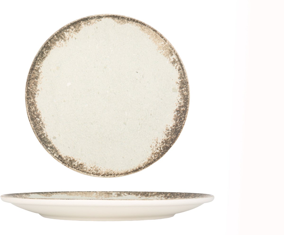 Kütahya Porselen Dinerbord - Rustiground - Porselein - 27 cm - set van 6