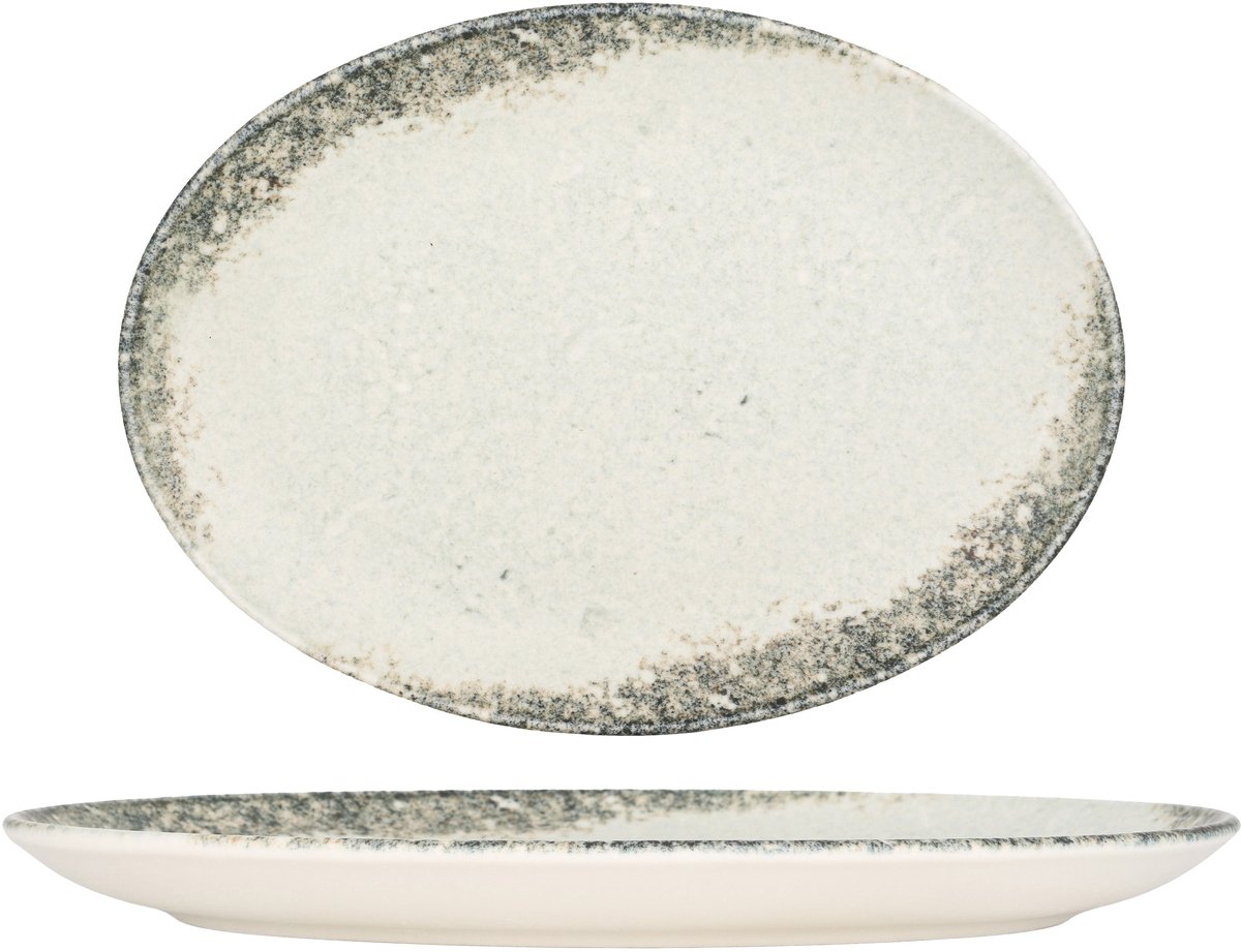 Kütahya Porselen Serveerschaal - Rustiground - Porselein - 27x16 cm - set van 2