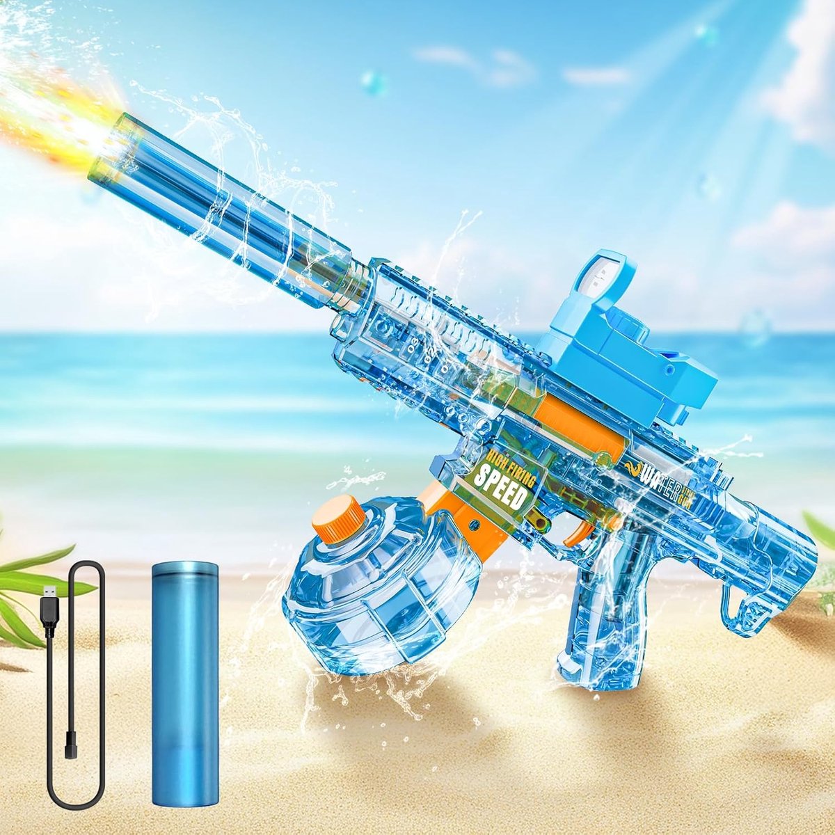 Waterpistool Elektrisch Kinderen - van 3-5 Jaar - Waterpistooltjes Klein - Watergeweer - Waterblaster - Watergevecht - Buitenspeelgoed - Zomerspeelgoed - Waterspeelgoed - 350 ml - Blauw - van Imperatoris