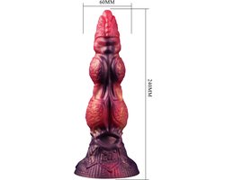 Power Monsters - Savage BeastLord - Monster Dildo - 24 cm - Oranje/Rood/Goud