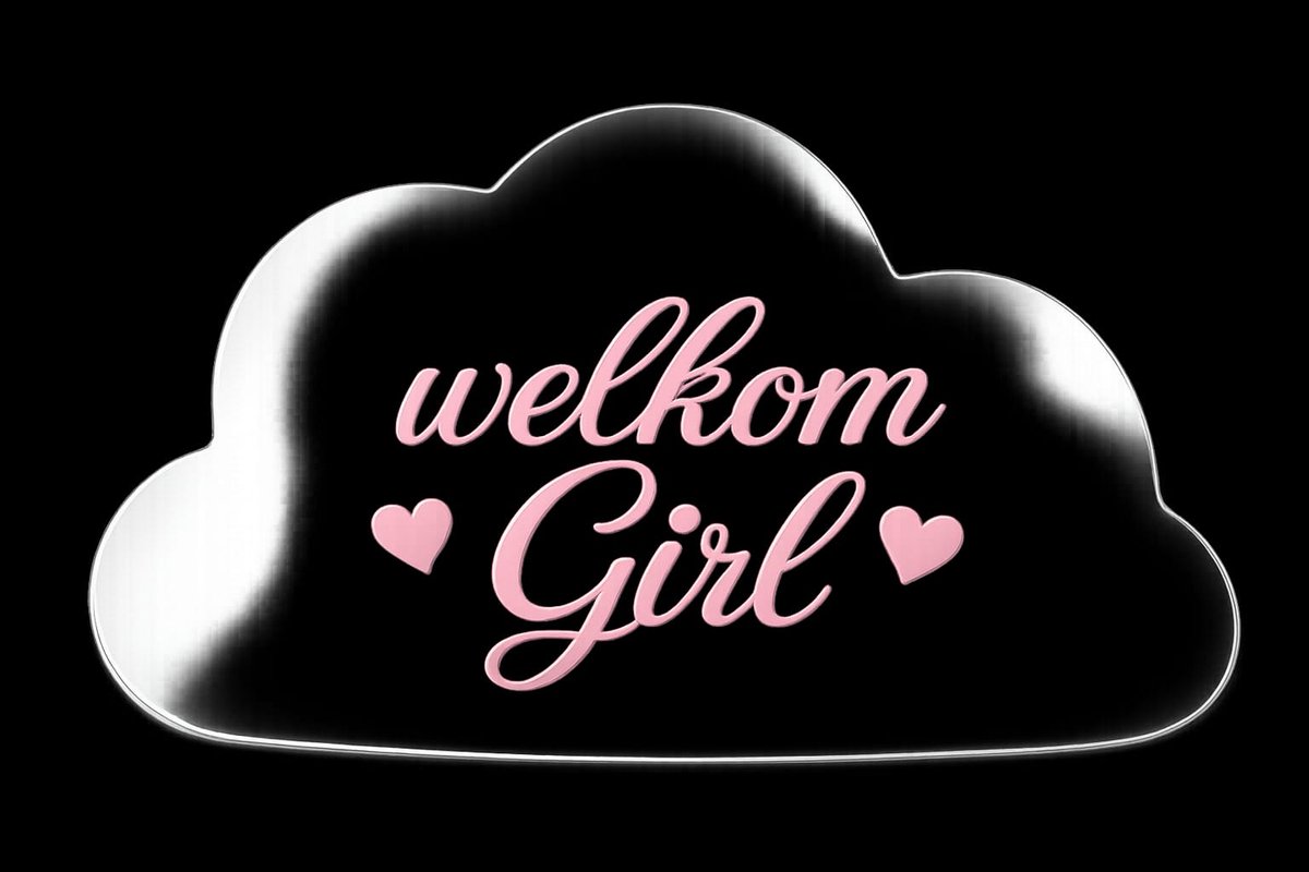 Bedrukte spiegel wolk met tekst Welkom Girl - Spiegel met tekst - Geboorte spiegel - Spiegel - Baby shower - Baby - Spiegel wolk - XLX®