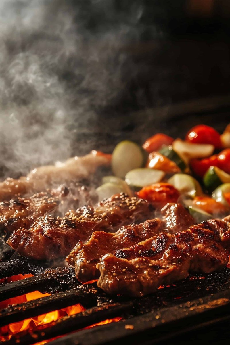 Barbecue Poster - Spiesjes - Eten - Vlees - Groenten - Kulinarisch - Gegrild eten- - Gourm