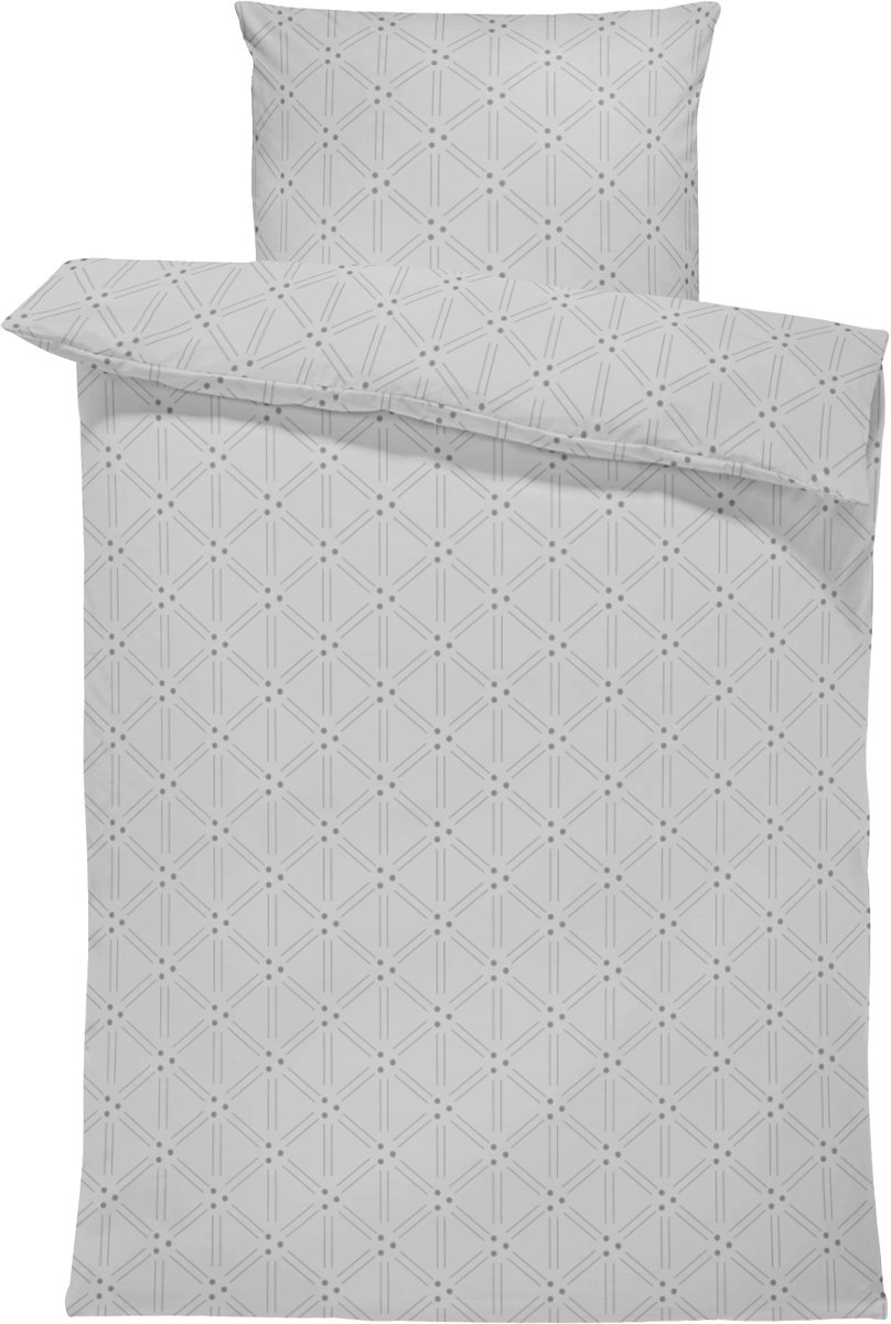 Dekbedovertrek 100% Katoen Premium - 140 x 200cm - 1 persoon - Bolline Grey