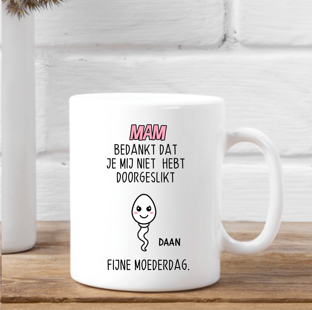 Moederdag cadeau- Koffie mok- Mam bedankt dat je me niet hebt doorgeslikt. Moederdag tip. Jongen
