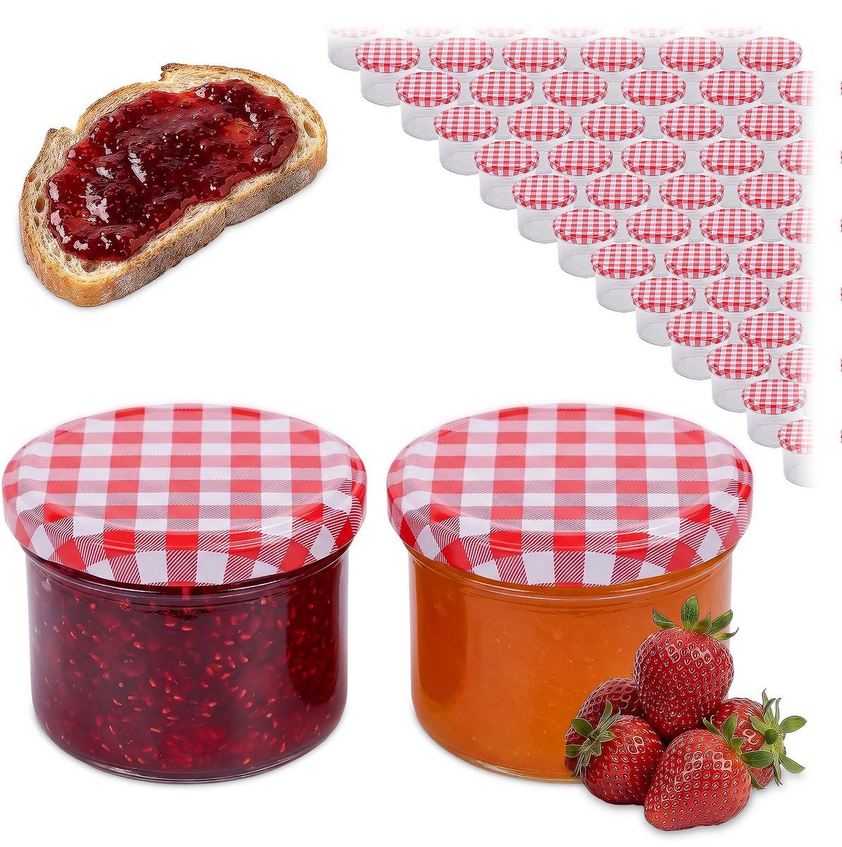 Inmaakglazen - 75 stuks - 220 ml - transparant - glas