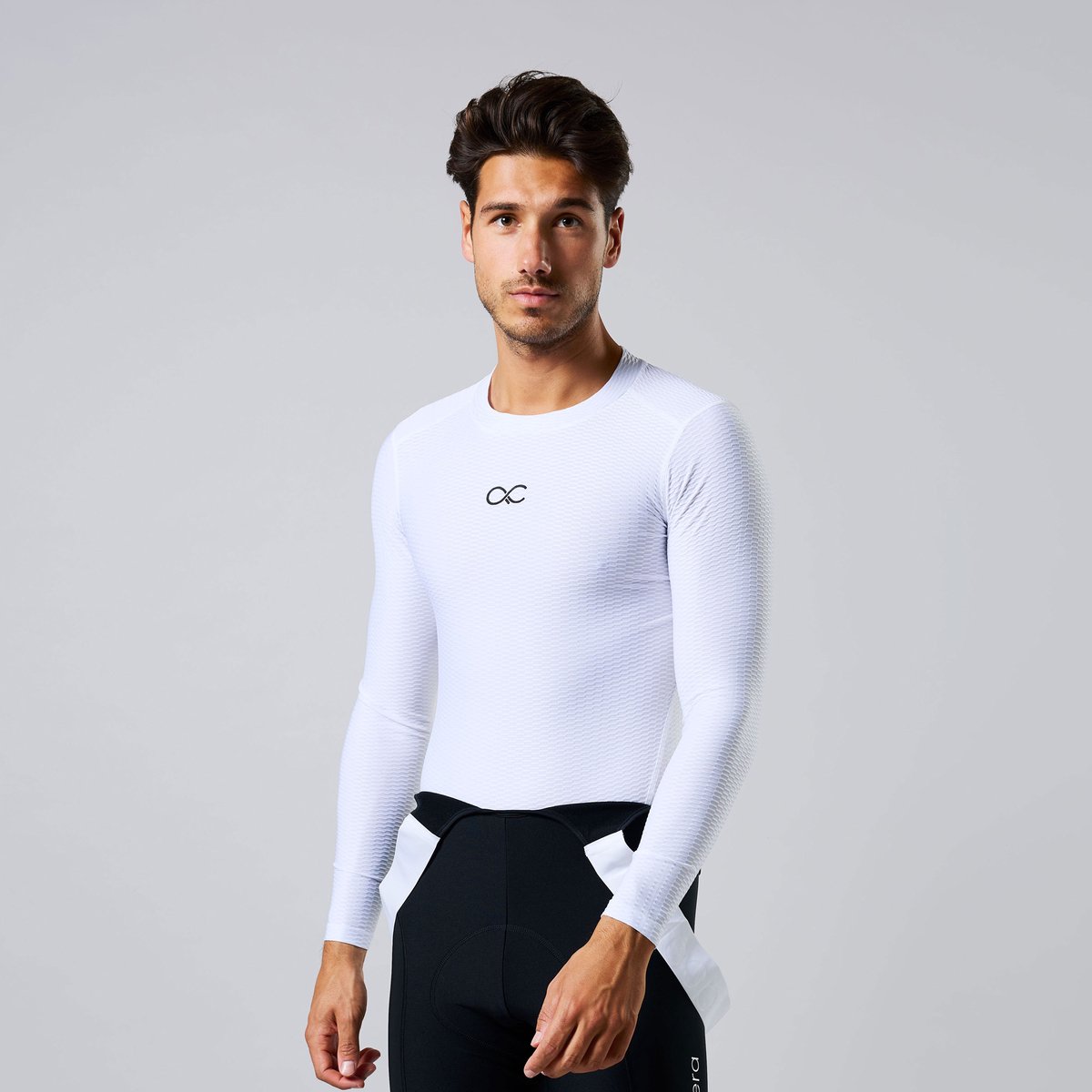 Acelera Base Layer Lang - Thermo Ondershirt Lange Mouw - Fietsondergoed Heren - Fietsshirt Lang - Fiets Ondershirt - Wit - Heren - Maat S