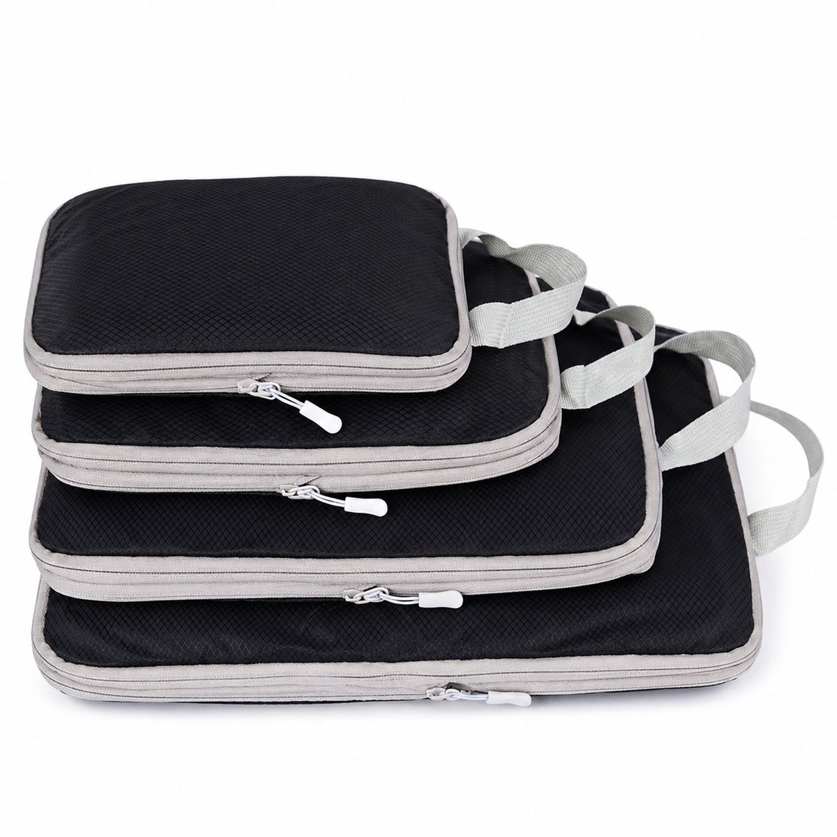 Travelhawk Compression Cubes - Compressie Cubes - Koffer Organizer Set - 4 Stuks - Kleding en Bagage Organizer - Voor Tassen en Backpacks - Zwart