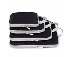 Travelhawk Compression Cubes - Compressie Cubes - Koffer Organizer Set - 4 Stuks - Kleding en Bagage Organizer - Voor Tassen en Backpacks - Zwart