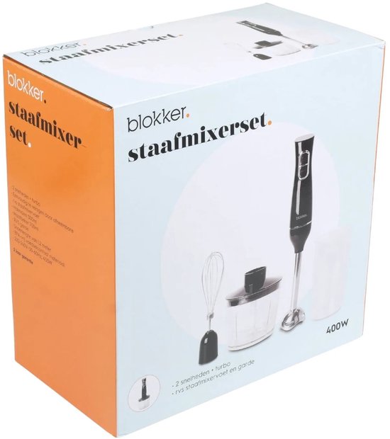 Blokker Staafmixerset 4-Delig – 400W | Met Hakmolen, Garde & Maatbeker van Blokker — afbeelding 2