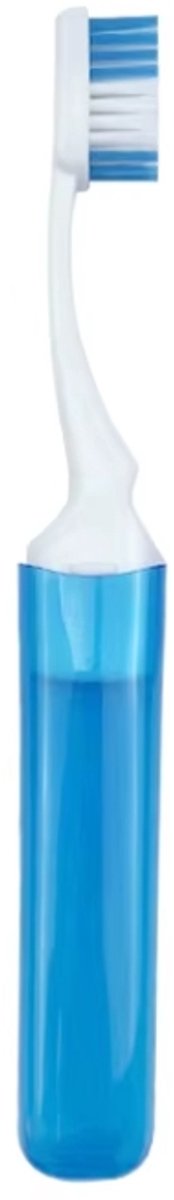 Actie4you® - Draagbare Reistandenborstel - Reis Tandenborstel - Met Zachte Borstelharen - Ruimtebesparend - Met Koker – Blauw