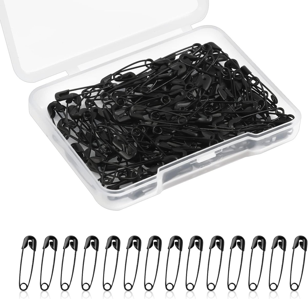 150stks Veiligheidsspelden, 19mm Mini Veiligheidsspelden voor Kleding Veiligheidsspeld Metaal voor Kleding Naaien Handwerk Sieraden Maken (Zwart)