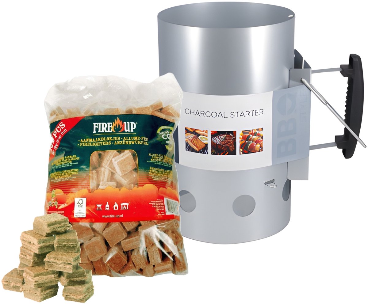 BBQ starter set - aanmaakblokjes 192x - houtskoolstarter - bbq starten - barbecue
