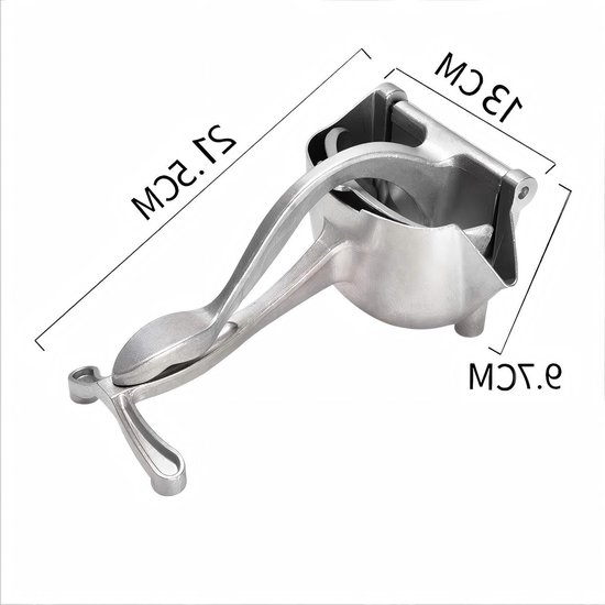 Citruspers - Citroenpers - Aluminiumlegering - Limoenpers - Sinaasappel juicer - Handpers - Handmatige Fruitpers - Handcitruspers - Citrusknijper - Geschikt voor keuken, bar, picknick in de buitenlucht - 21*11*10cm - Zilver — afbeelding 2