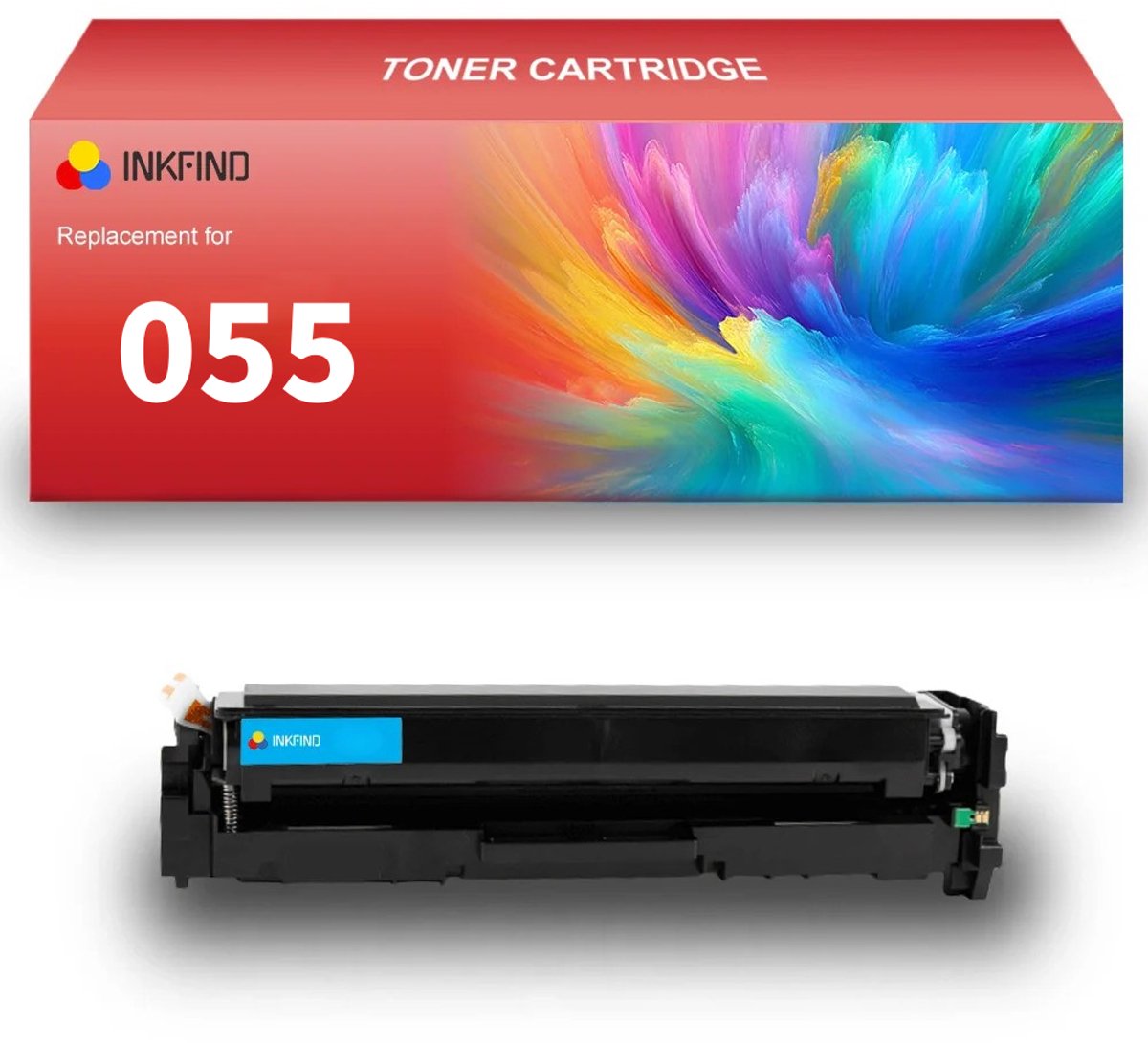 INKFIND 055 Cyaan tonercartridge compatibel met Canon 055 Canon055 Cyaan toner cartridge - 1-pack Cyaan