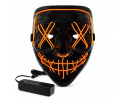 Halloween LED Purge Masker – Verkleedkleding - Purge Stijl – Met Controller – 3 lichtstanden - Met batterijhouder - Oranje