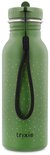 Groene RVS drinkfles met stippen en 'trixie' logo.