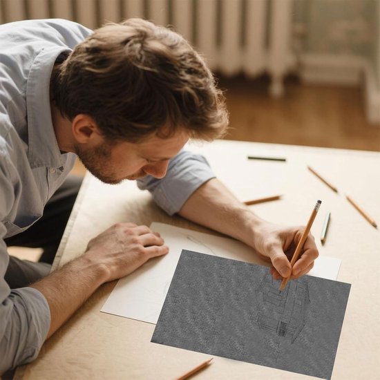 Pakket van 50 A4 Pauspapier voor Overdracht, Schrijven en Stencils – Transparant, Kleurig en Grafietpapier voor Creatieve Projecten