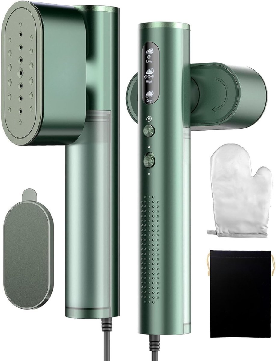 YOR® Stoomreiniger kleding - Stoomreiniger - Stoomreinigers - 2000 W - 150 ml - Kledingstomer - Groen - 18cm x 10cm x 18cm