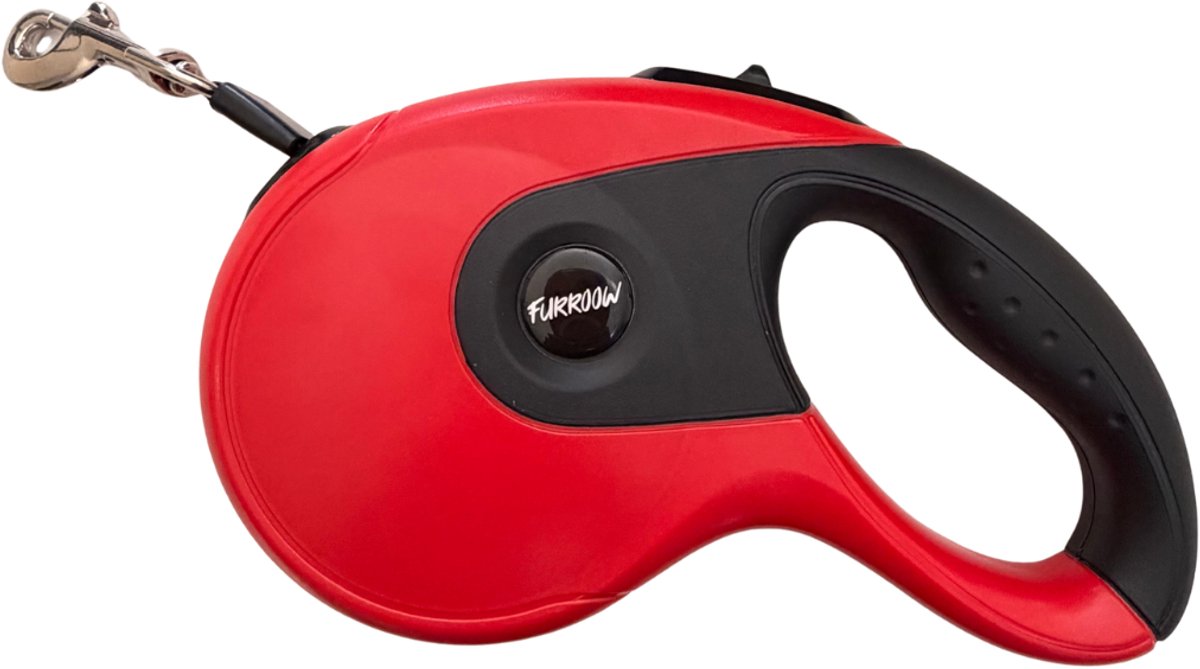 Furroow Hondenriem - Rollijn 5m - Automatisch Oprolbaar - Hondenlijn - Rood