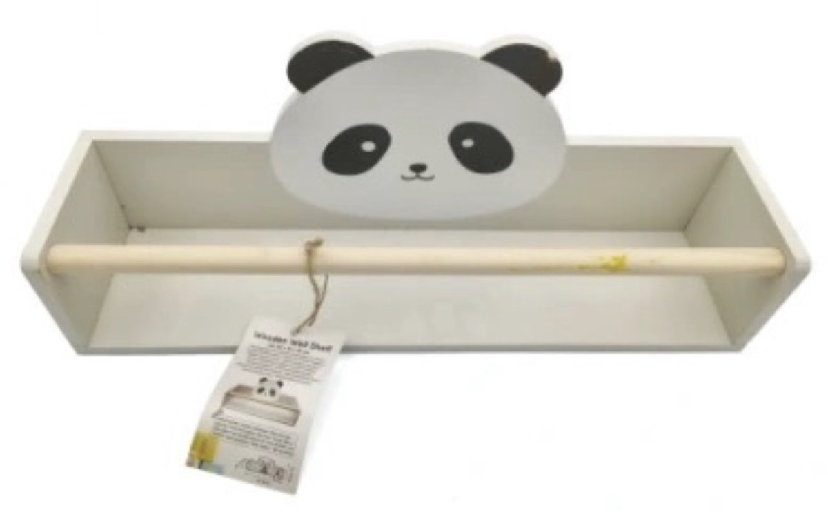 Houten wand plankje Panda