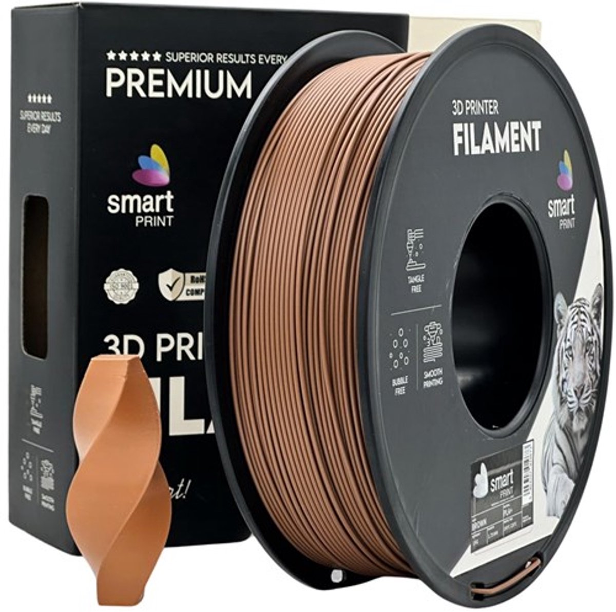 Smart Print - PLA+ - 1,75mm filament – bruin - 1kg netto