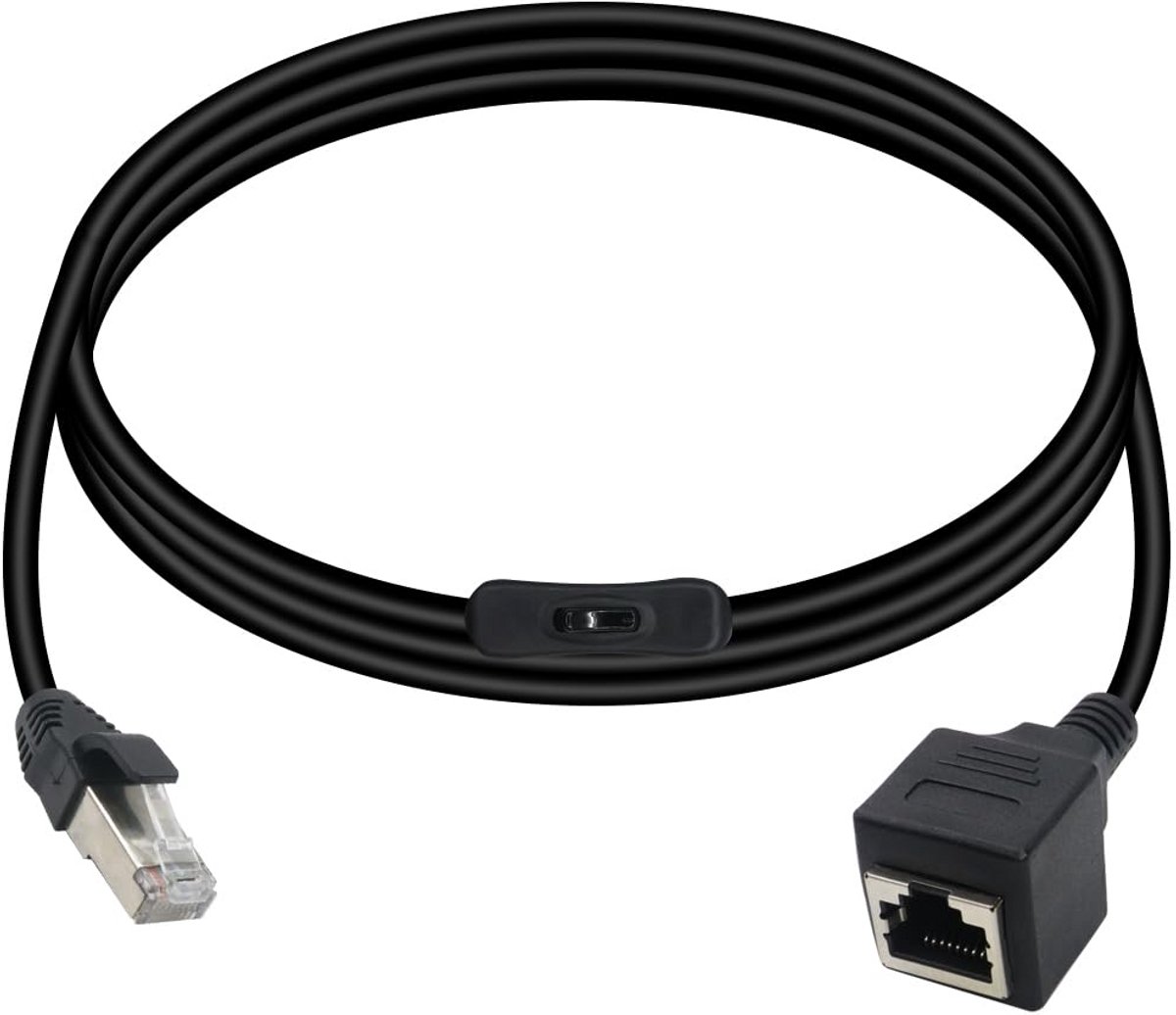 Ethernet patchkabel Cat5e met aan/uit schakelaar 50 cm