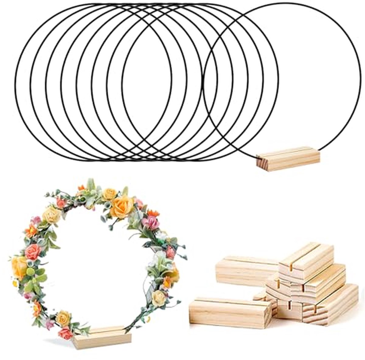 Pakket van 8 Metalen Ringen voor Creatieve Projecten - 25 cm Table Attachments voor Macrame, DIY Kransen, Dromenvangers, Bruiloft Decoratie en Wanddecoratie