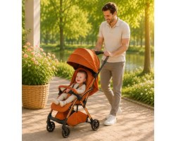 Leclerc Hexagon Buggy - Inklapbare Kinderwagen - Terracotta Oranje - Reisbuggy