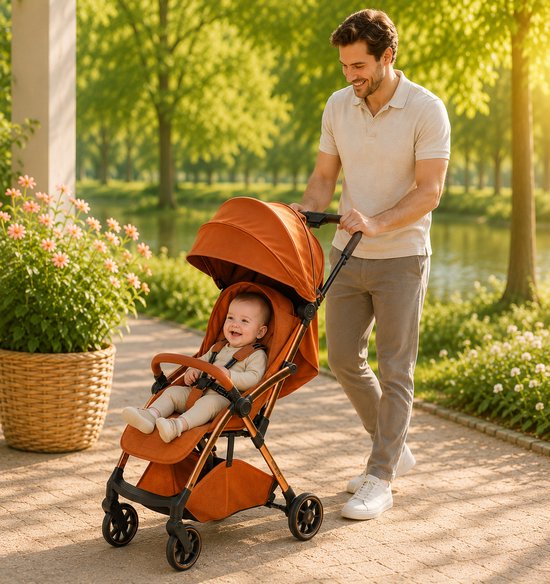 Leclerc Hexagon Buggy - Inklapbare Kinderwagen - Terracotta Oranje - Reisbuggy