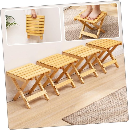 Houten Klaptafel - Buitentafel Picknicktafel - Buiten Genieten - Compact Lichtgewicht - 28x26cm - Licht Geel van Houten — afbeelding 2