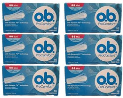 o.b. ProComfort Mini - tampons - tampon lichte tot normale menstruatiedagen - 6 x16 stuks