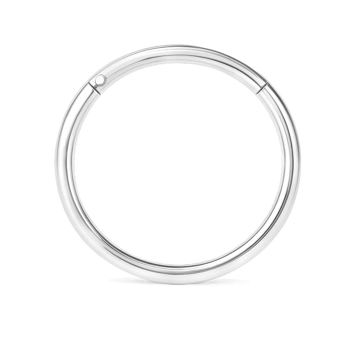 14kt - Witgouden Segment Ring met Scharnier - 1,2 mm Staaf Dikte - 10 mm Diameter - 14 Karaat Witgouden Piercing Ring - Echt Goud (585) - Inclusief Echtheidscertificaat